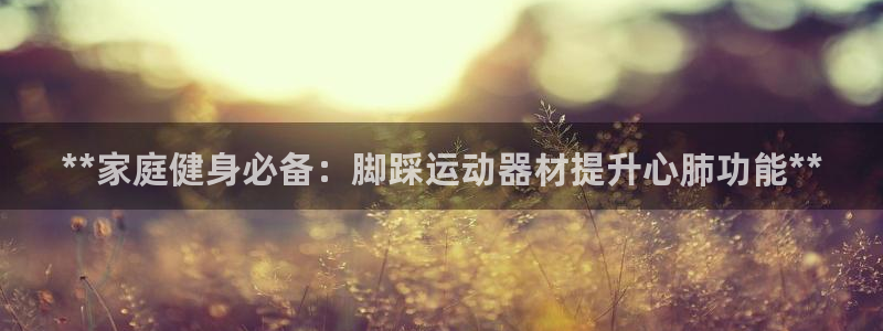 意昂3集团：**家庭健身必备：脚踩运动器材提升心肺功