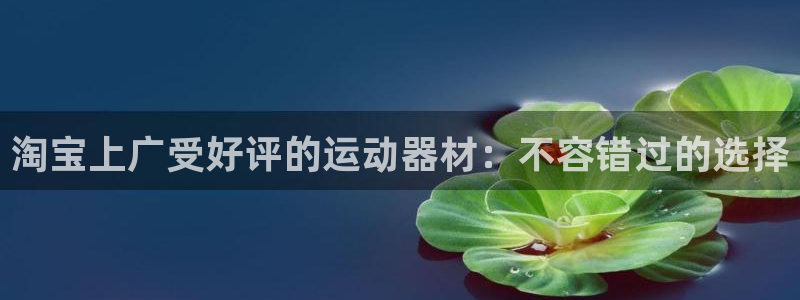 意昂3官网：淘宝上广受好评的运动器材：不容错过的选择