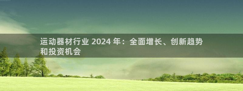 意昂3官方：运动器材行业 2024 年：全面增长、创